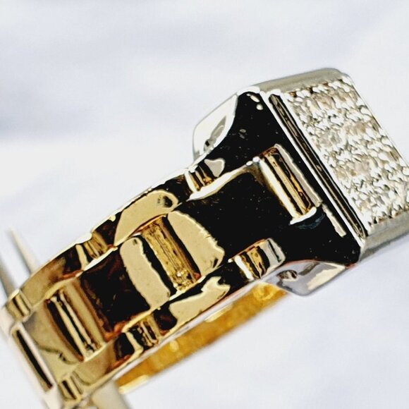White Zircon Watch Dial Official Fashion Tops Gold Ring for Man, INDN8157 - Picture 5 of 7